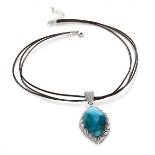 Sally C Treasures Marquise Shape Turquoise Twist Sterling Silver Pe