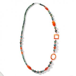  Gemstone Bead Sterling Silver 40 1/2 Necklace