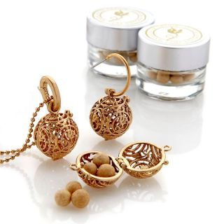 Lisa Hoffman Perfume Jewelry Necklace and Earrings Set   Madagascar