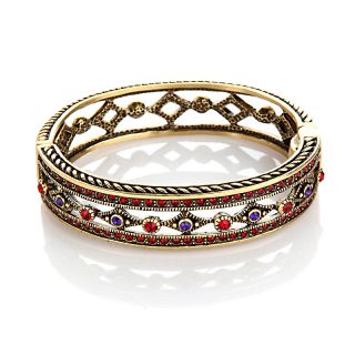 Heidi Daus Queen of Hearts Crystal Accented Bangle Bracelet