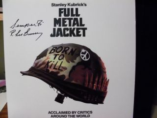 Metal Jacket Marine Gunny R Lee Ermey Signed Laser Disc Display