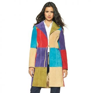  landau colorblocked suede coat note customer pick rating 37 $ 59