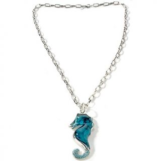  by Adrienne® Crystal Accented Resin Seahorse 36 1/2 Drop Necklace