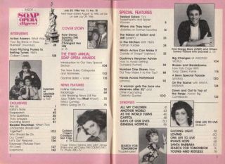 Soap Opera Digest July 29 1986 Emma Samms Colleen Casey Greg Marx