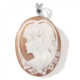 Italy Cameo by M+M Scognamiglio® 50mm Sardonyx Woman with Flower&quo