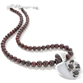 Jewelry Necklaces Beaded Jay King Garnet Heart Pendant with 18