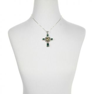 Nicky Butler Multigem Silver Cross Pendant with Chain
