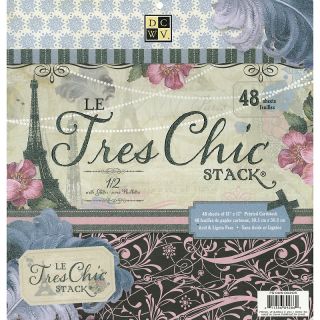  Diecuts with a View Le Tres Chic 12 x 12 Paper Stack   48 Sheets