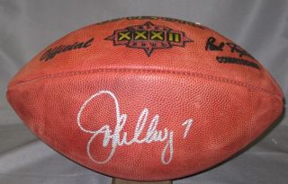 John Elway Autographed Super Bowl XXXII Football Broncos