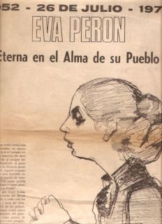 Eva Peron Evita Original Newspaper Death Anniversary