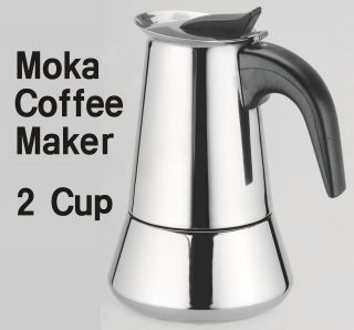 2Cup Stainless Steel Moka Espresso Coffee Maker Stove Top