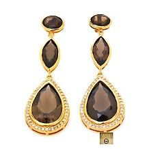 bellezza 47 45ct smoky quartz and cz drop earrings $ 89 95