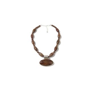 Jay King Spider Web Jasper Pendant and Beaded Necklace at