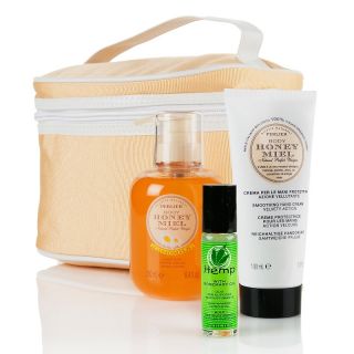 Perlier 3 piece Hand Care Kit with Cosmetic Bag   Honey and Chamomile