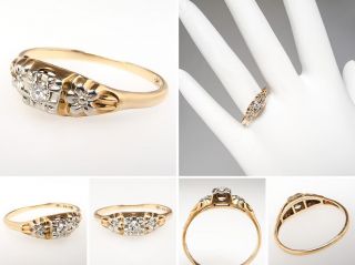 Antique Diamond Engagement Ring Floral 14K & 18K Gold skubr0050