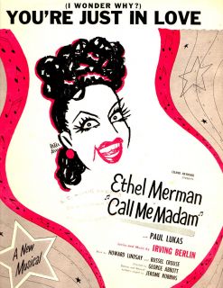 Ethel Merman.Call Me Madam.Broadway Sheet Music