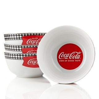 Coca Cola Round 60s Style Logo Cereal Bowls   Set of 4