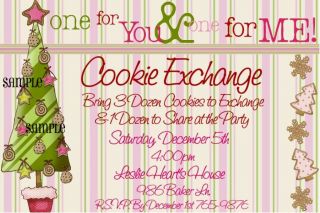 COOKIE EXCHANGE Party Invitations  Christmas