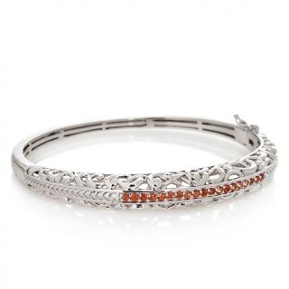 Victoria Wieck .66ct Orange Sapphire Sterling Silver Bangle Bracelet