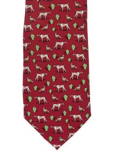  VINES Mens neck tie english pointer hunting dog 100 Silk NEW with tags