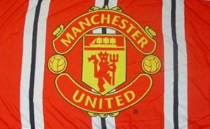 Manchester United Official Striped Retro Flag Soccer