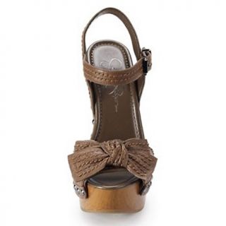Jessica Simpson Terrii Leather Peep Toe Bow Sandal
