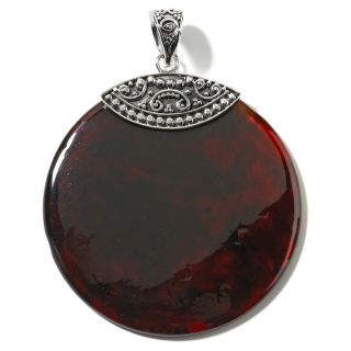 Age of Amber Cherry Amber Round Disc Pendant