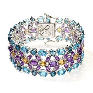  Fine Jewelry with Carol Brodie 65.12ct Multigemstone Floral Bracelet