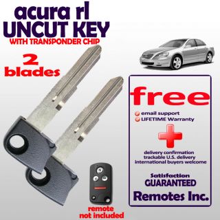 Lot of 2 Uncut Acura RL Keyless Entry Remote Keyfob Replacement Blades