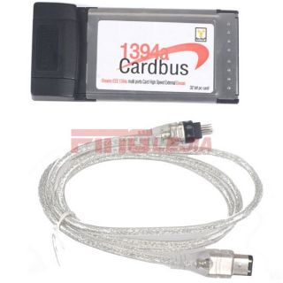 New 3 External IEEE 1394a Port Firewire PCMCIA CardBus PC Card for