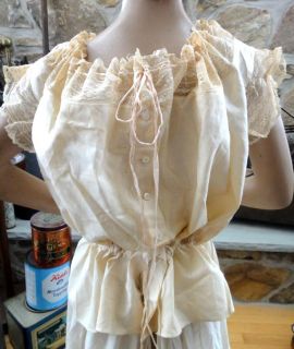 antique Victorian Womans Blouse w Lace Evalyn Bietsch★