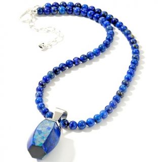 Jay King Lapis and Micro Opal Sterling SIlver Pendant and Necklace at
