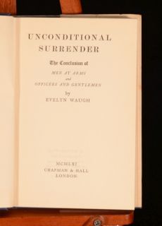 1961 Evelyn Waugh Unconditional Surrender First Edition Unclipped
