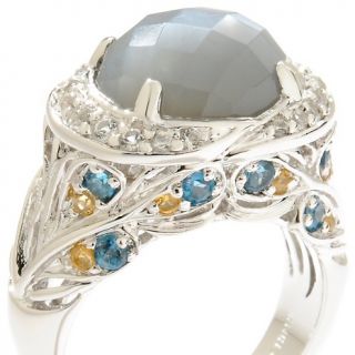 Victoria Wieck .78ct Gray Moonstone and Multigemstone Sterling Silver