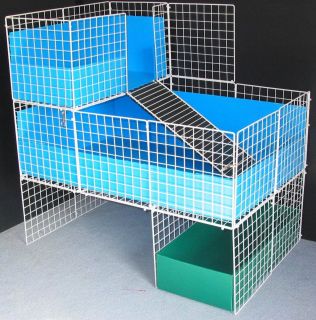  Guinea Pig Cage White with Blue Grids
