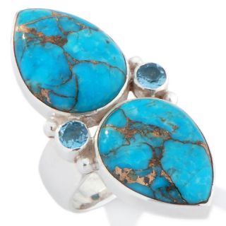 Himalayan Gems™ Double Pear Turquoise Sterling Silver Ring