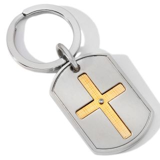  cz accented stainless steel key chain with cross rating 2 $ 16 80 s