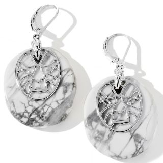 Art of Asia Art of Asia Howlite Opera Mask Sterling Silver Earrings