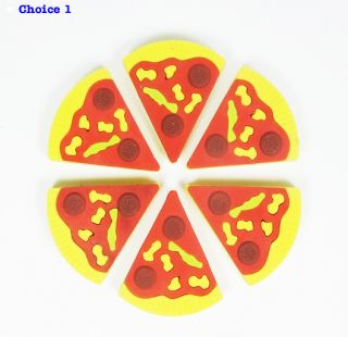 Wacky Erasers Collectible Rubber Puzzle Eraser Pizza Slices Western