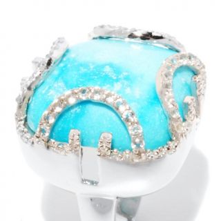 Heritage Gems .79ct Whtie Cloud Turquoise and White Topaz Sterling