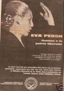 Eva Peron Evita Original Newspaper Death Anniversary