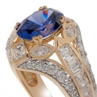 Xavier 6.56ct Absolute™ Oval Tanzanite Color and Multi Cut Ring at
