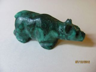 Native American Indian Green Malachite Bear Figurine Fedish