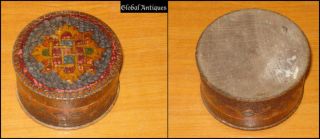  19th century antique Folk Art original engraved wooden jewelry box