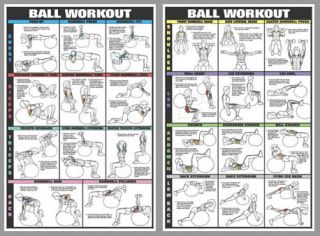 Swiss Ball Workout Fitness Health Club Poster Set 2