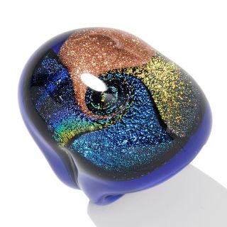 Murano by Manuela Multi Colored Iridescent Blue Glass Ring