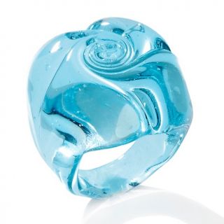 Jewelry Rings Fashion Murano by Manuela Baby Blue Rose Glass Ring