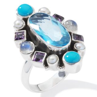 Nicky Butler 4.90ct Ocean Blue Quartz and Multigem Sterling Silver