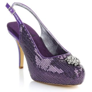 Joan Boyce Rosemary Slingback Pump with Jeweled Cluster