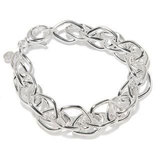 La dea Bendata Polished Fancy Link Sterling Silver 7 3/4 Bracelet at